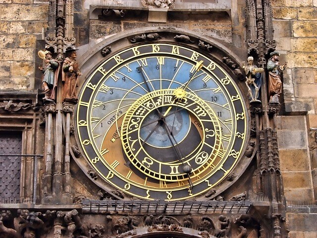 horloge de l'hôtel de ville à Prague
