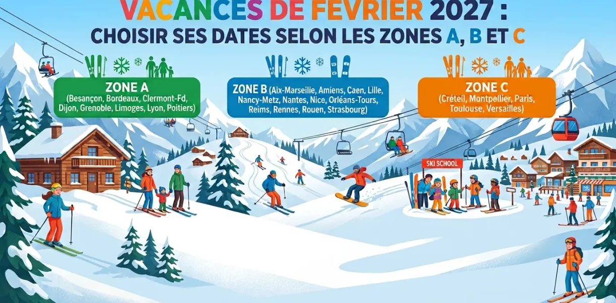 Vacances de février 2027 : choisir ses dates selon les zones A, B et C pour voyager moins cher