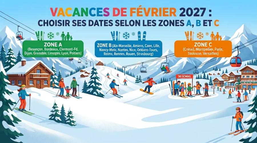 Vacances de février 2027 : choisir ses dates selon les zones A, B et C pour voyager moins cher